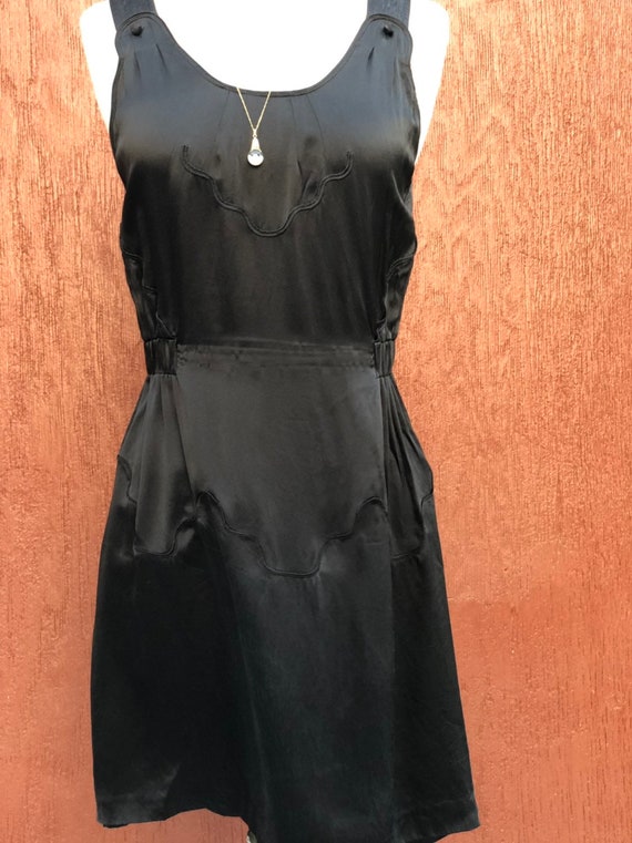 black silk tank dress