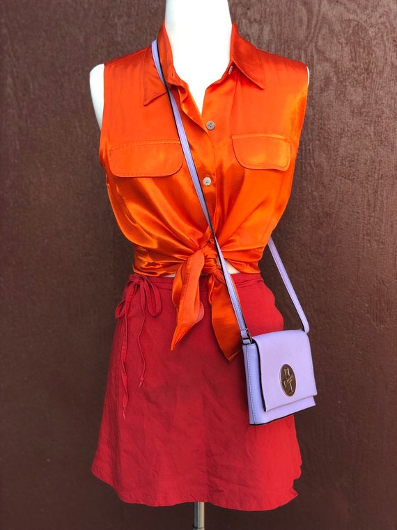 Vintage 90s Moda Int'l Medium Neon Bright Orange S