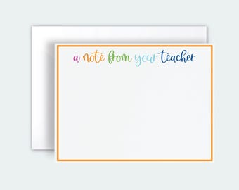 Teacher stationery, colorful teacher stationery, gifts for teacher, end of year teacher gift, teacher appreciation