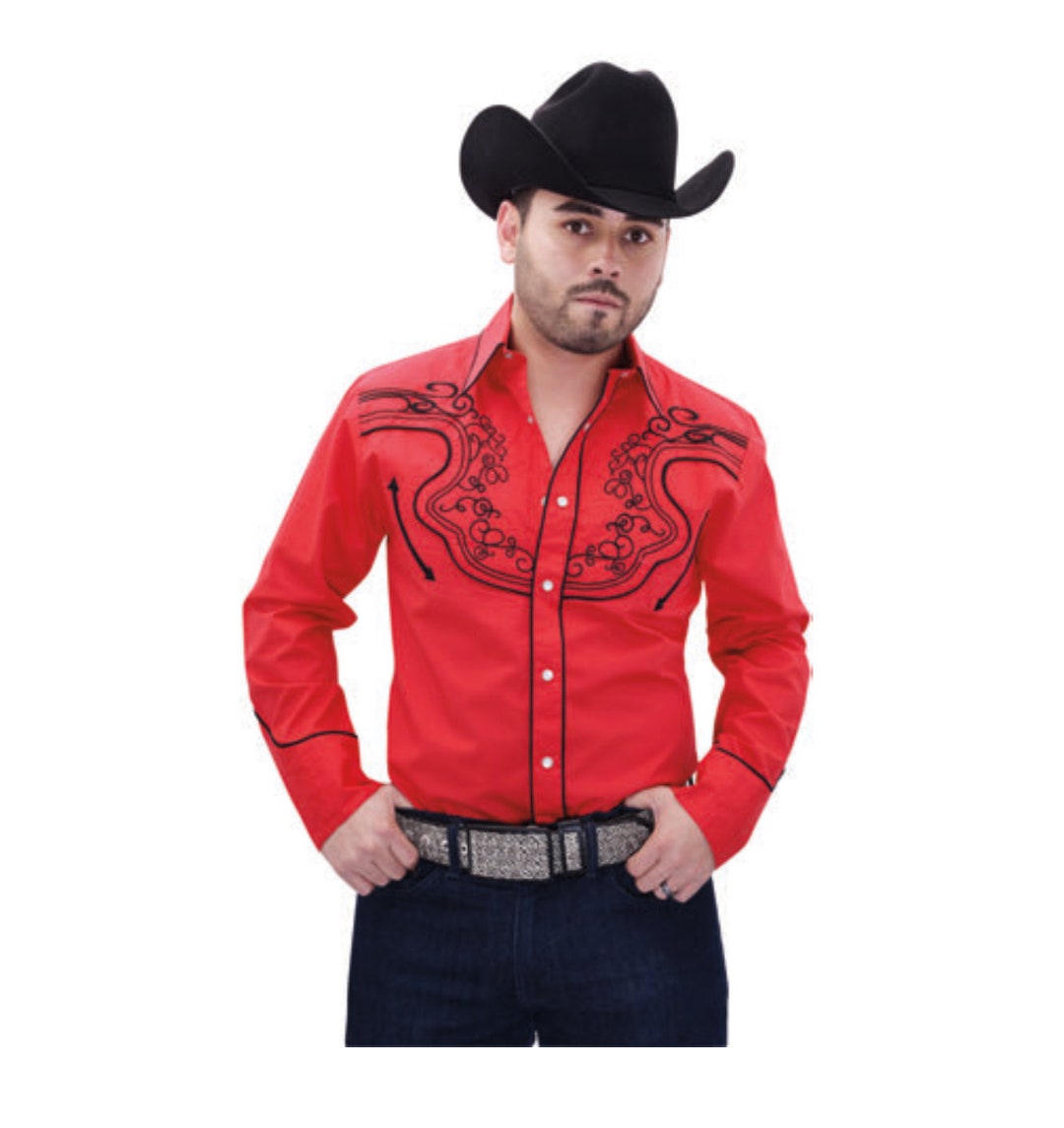 Embroidered Western Button Down Shirt/camisa Bordada Vaquera - Etsy