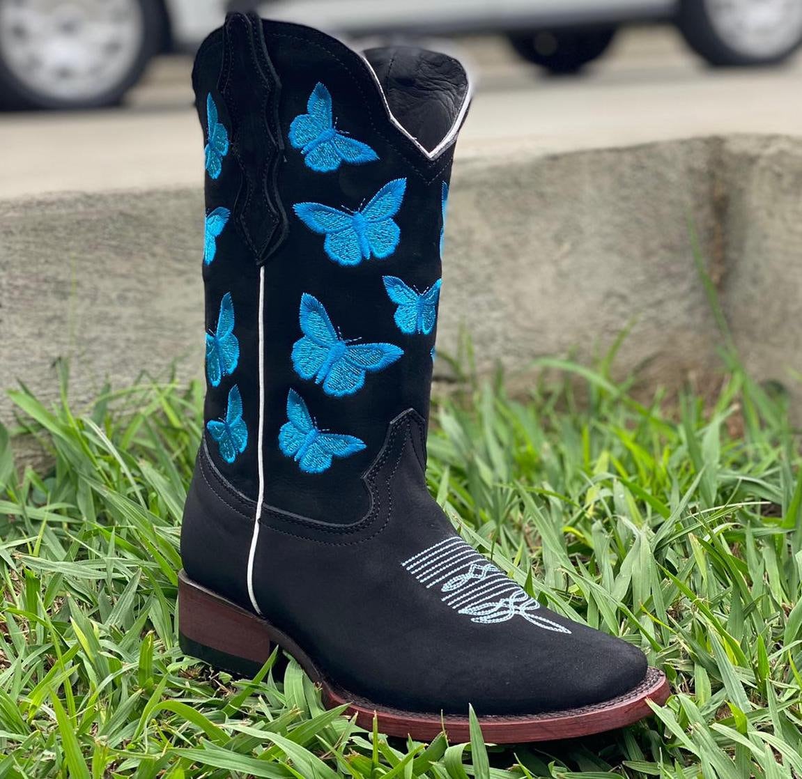 Women's Western Boots, Boots with Butterflies/Botas Vaqueras para Dama