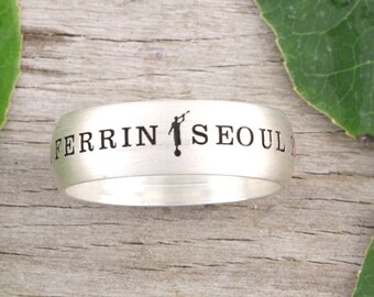 Elder Missionary Ring - 7mm Wide half round ring - solid sterling silver 925 - Personalize with missionary name and mission