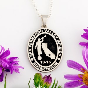 Schwester Missionskette mit Moroni und Land oder Staat - Personalisierter Missionsname und Missionsname Schmuck - Missionskarte