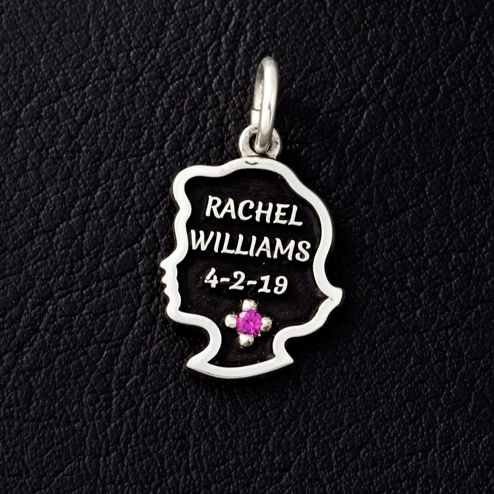 Custom Baby Girl Charm With Birthstone 15mm Personalize Etsy