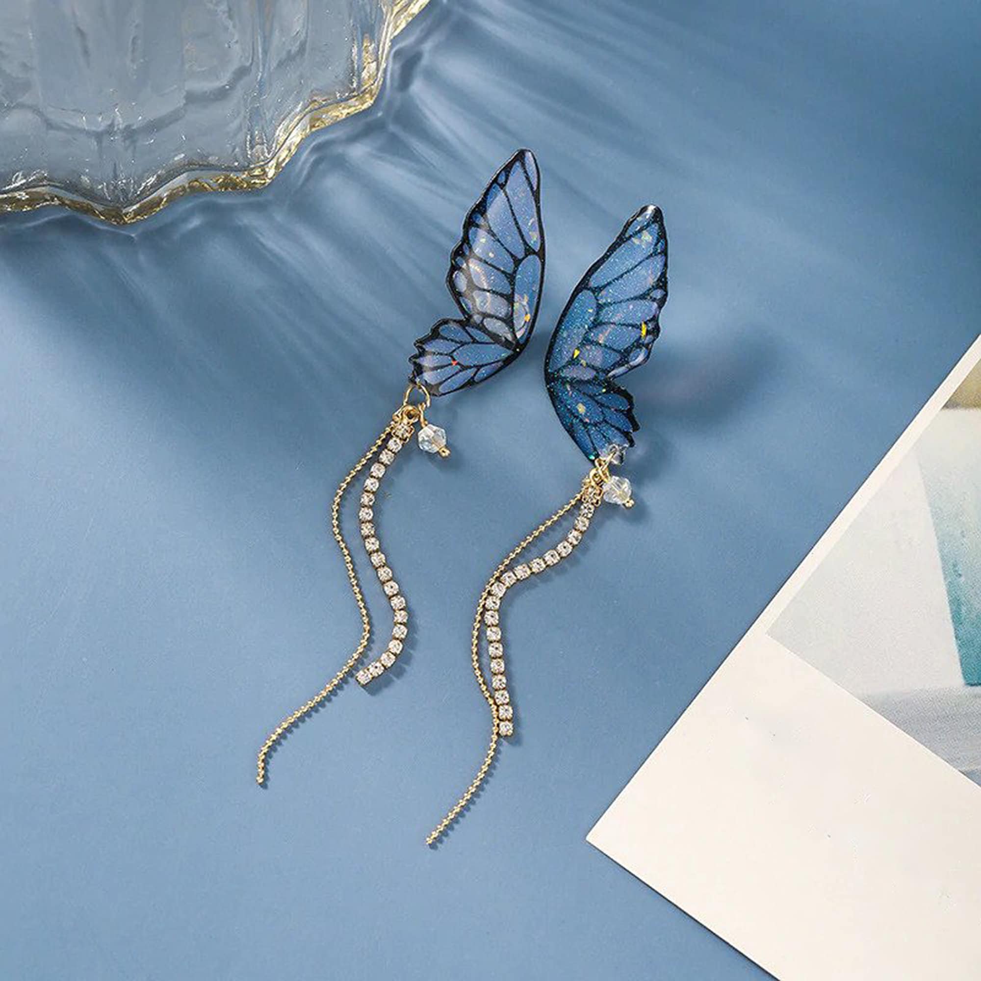 silver earrings Crochet butterfly earrings drop earrings butterfly dangle earrings butterfly earrings girl earrings