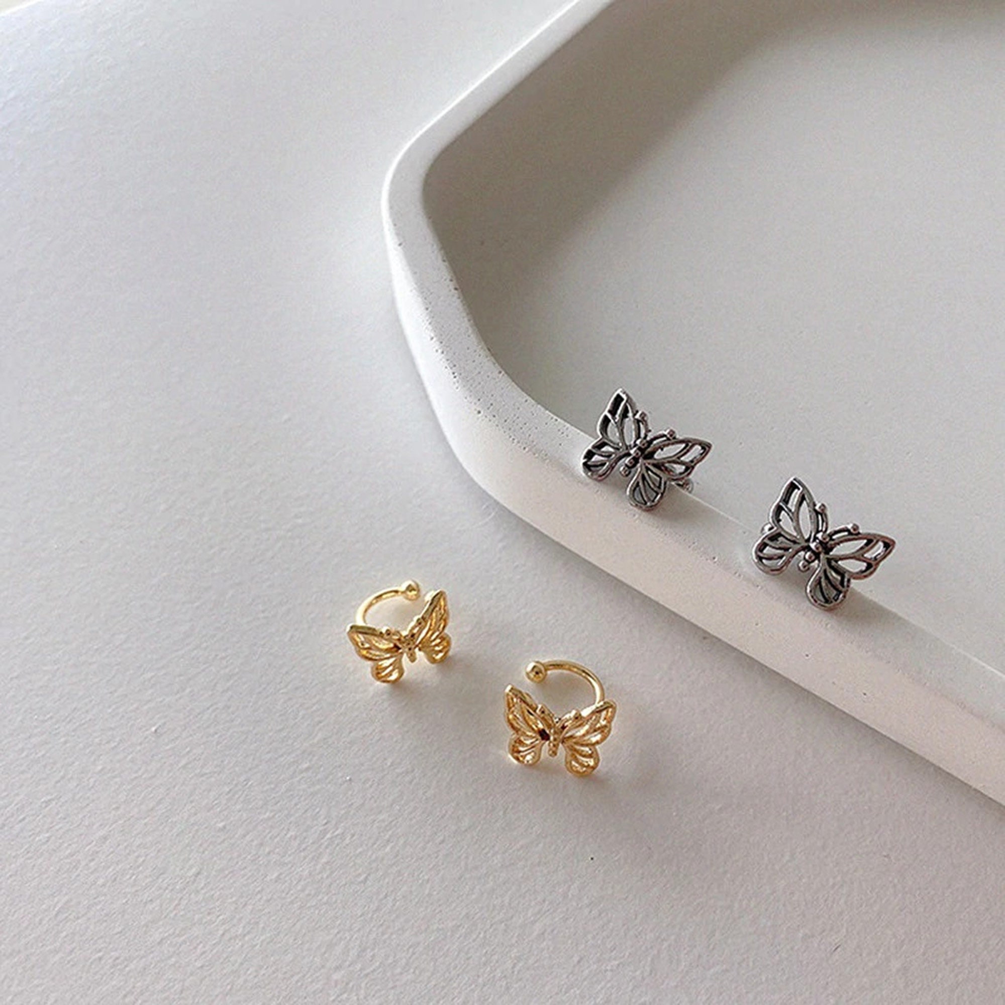 No Piercing Retro Butterfly Ear Cuffs / Ear Clips / Ear Etsy