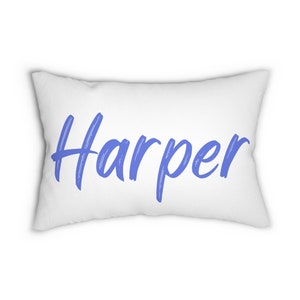Custom Kid’s Name Lumbar Pillow; Kids Room, Playroom, Gift, Dorm