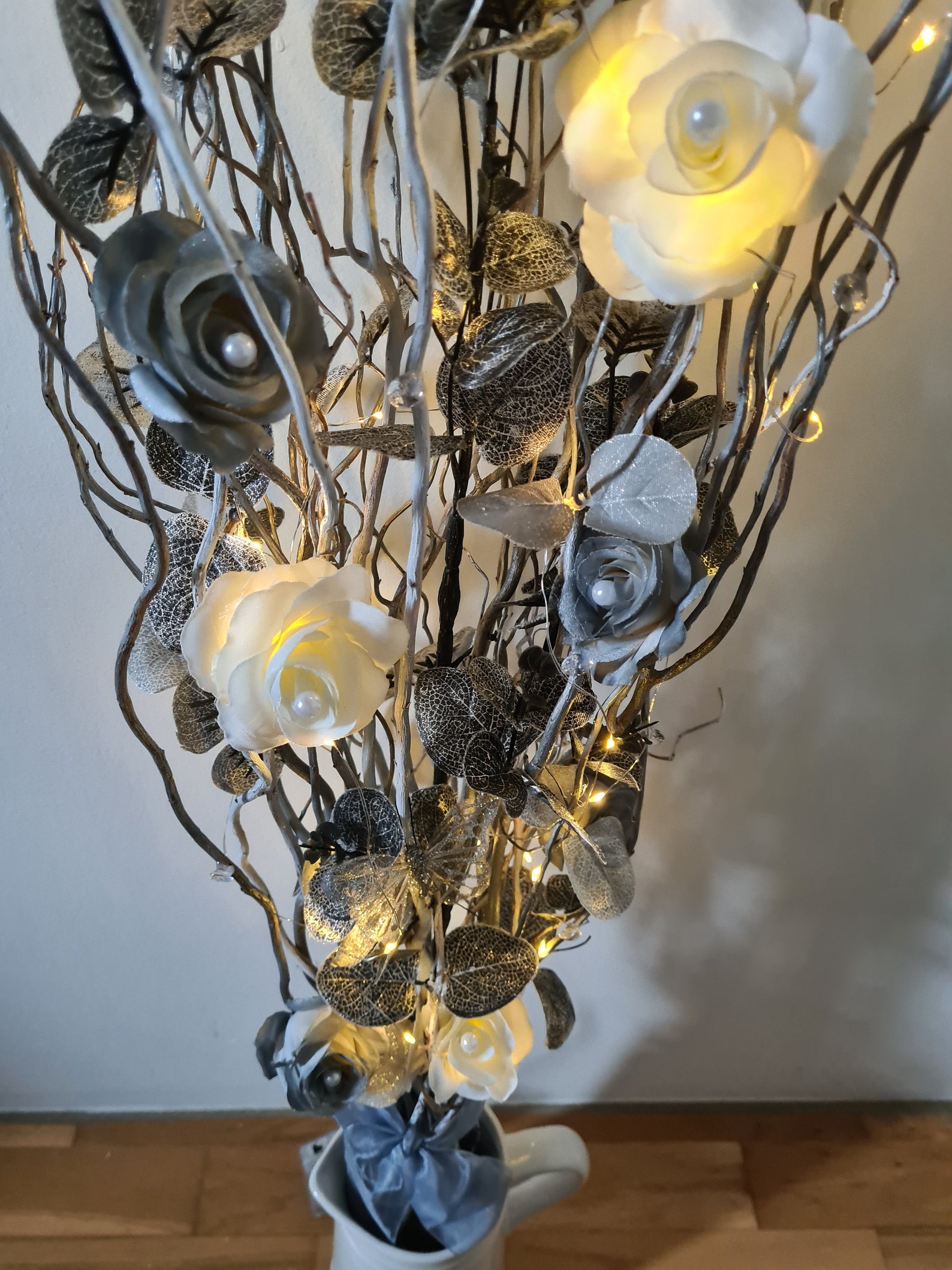 White and Silver Twig Lights Large Twigs for Vase Floor Vase Etsy