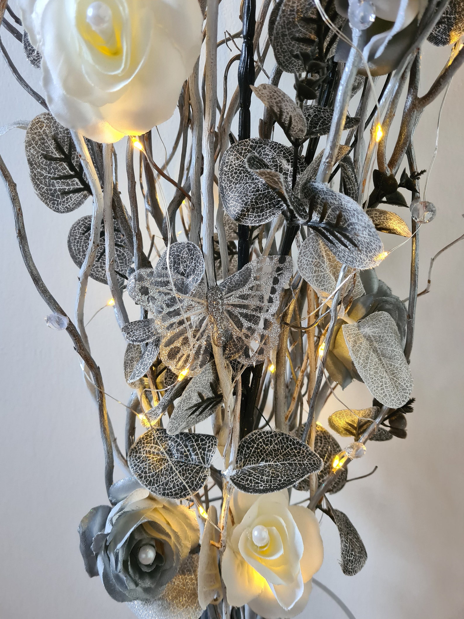 White and Silver Twig Lights Large Twigs for Vase Floor Vase Etsy