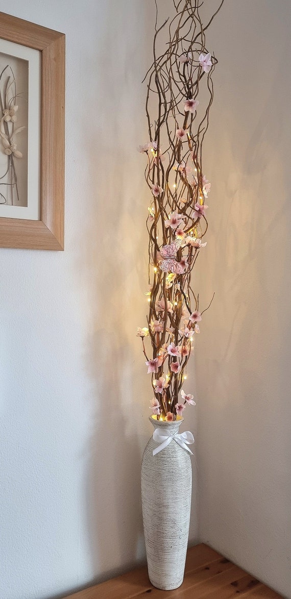 Light Pink Cherry Blossom Willow Twig Lights Sakura Blossom