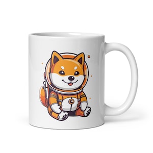 Shiba Inu Coffee Mug, Cute Red Shiba Inu Gift, Dog Lover, Funny Gift for Her, Him, Pet Animal, Dog Mom, Dog Dad, Space, Shibe Doge Doggo