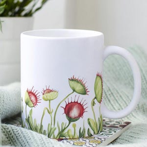 Botanical Venus Fly Trap Mug - Plant Lover Green Summer Botany Horticulturists Cup, Photosynthesis Coffee Tea Gift, 11oz Ceramic Gardening