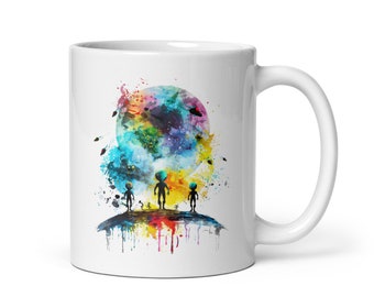 Alien, Spaceman, Scary Alien Encounter, Funny Alien 11oz Ceramic Coffee Mug, Great Gift For Alien Enthusiasts And Sci Fi Fans