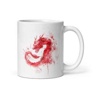 Chinese New Year Ceramic Coffee Mug Lunar Year 2025 Mug Red Dragon Tee Cup Gift Chinese Zodiac Coffee Mug Year of the Dragon Mug Gift