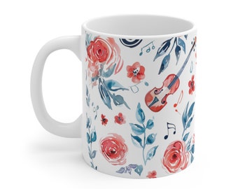 Taza con diseño floral de álbum musical, regalo para ella, regalo de moda, regalo de Navidad, regalo para amantes de la música, regalos de lanzamiento de TTPD, regalo para fans, taza de té Swiftea de 325 ml