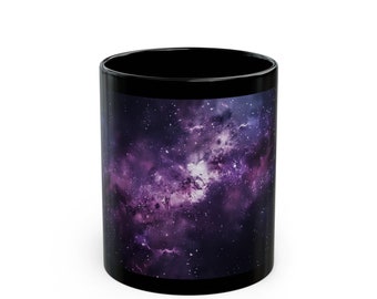 Zwarte Galaxy mok Outer Space mok Universum koffiemok Celestial koffiemok Purple Sky mok Cloud mok sterrenhemel koffiemok 11oz