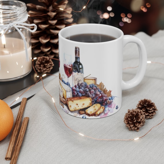 Wein Käse Trauben Becher Künstlerische Exotische Kaffeetassen Ausgefallene Teetasse Coole rustikale Tisch Becher Lebensmittel Geschenk für Feinschmecker Trinkgefäße beliebt im Moment