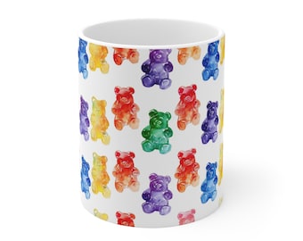 Gummy Bear Mug / Pen Pencil Holder, Teddy Bear Desk Mug, Office Supply Organizer, Adorable Desk Decor 11oz Mug