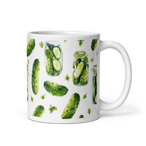 Pickle Pattern Funny Pickle Jar Ceramic Mug Funny Pickle Lover Gift Funny Big Dill Gift Best Funny Mug Present Idea