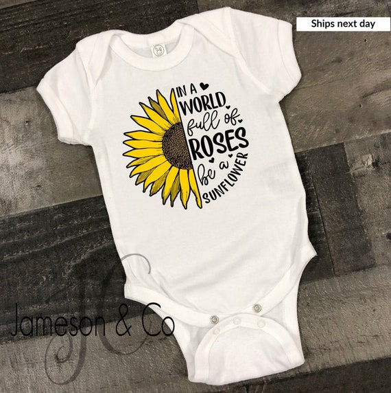 sunflower baby romper