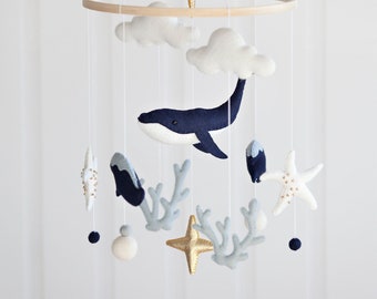 Humpback Whale Mobile - Ocean Nursery Decor - Nautical Mobile