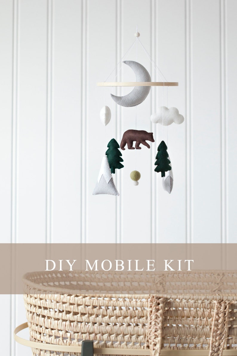 DIY Mobile Kit Create Your Own Woodland Mobile Bear and Mountain Decor image 1