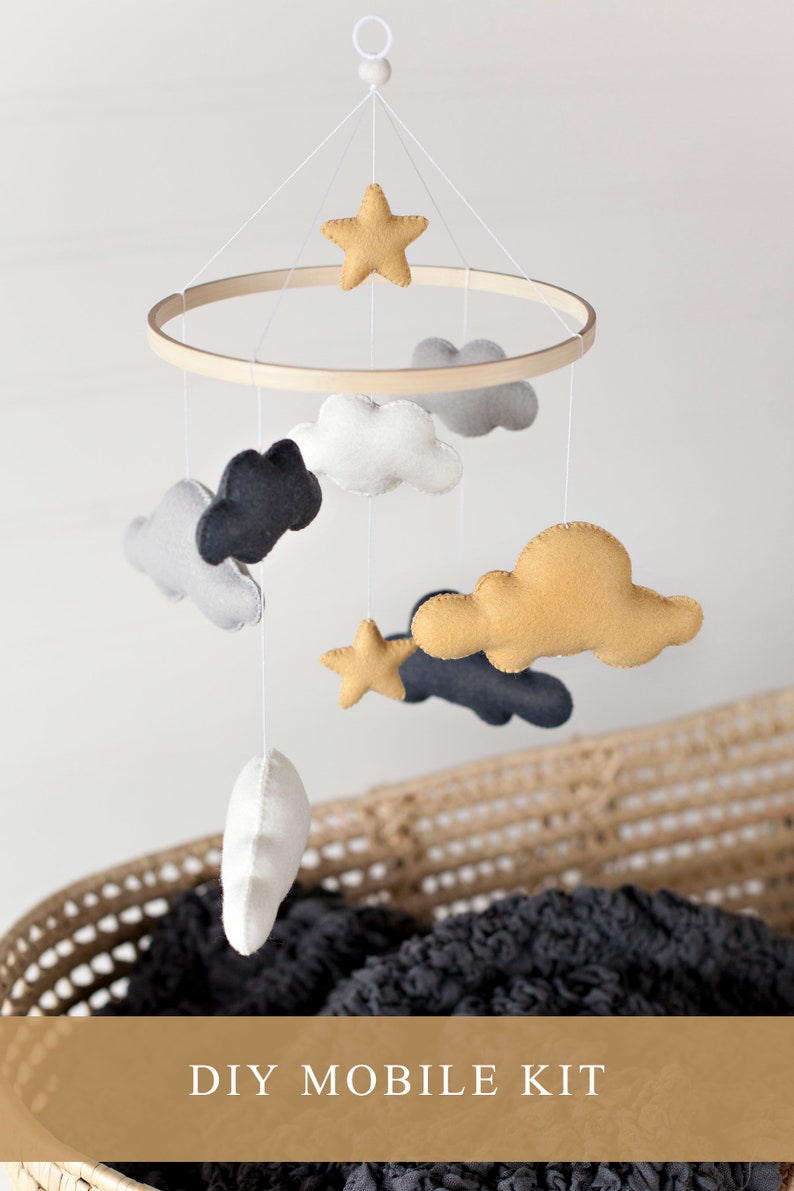 DIY Mobile Kit Create Your Own Mobile Cloud and Stars Mobile Nursery Decor image 5