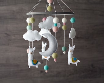 Llama Mobile - Decoración de Guardería - Boho Shower Gift