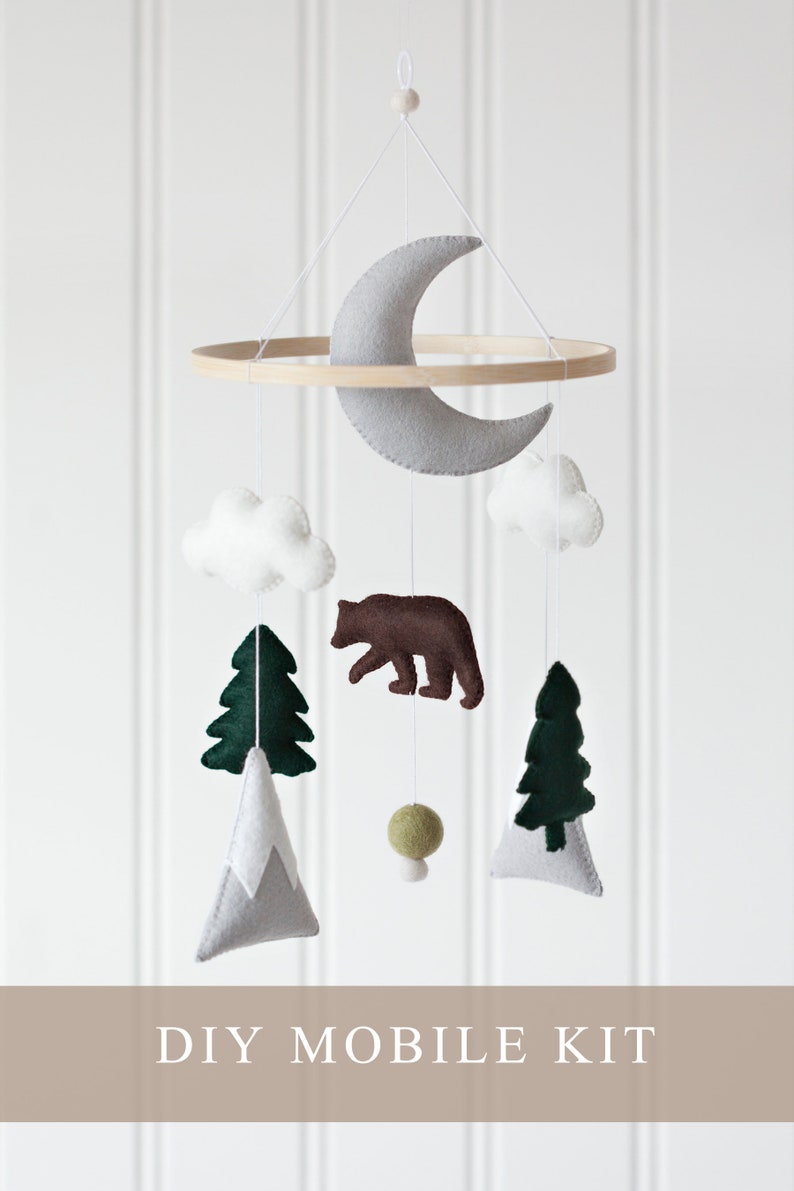 DIY Mobile Kit Create Your Own Woodland Mobile Bear and Mountain Decor image 3