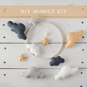 DIY Mobile Kit Create Your Own Mobile Cloud and Stars Mobile Nursery Decor image 3