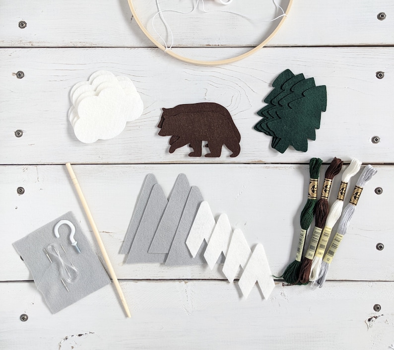 DIY Mobile Kit Create Your Own Woodland Mobile Bear and Mountain Decor image 2