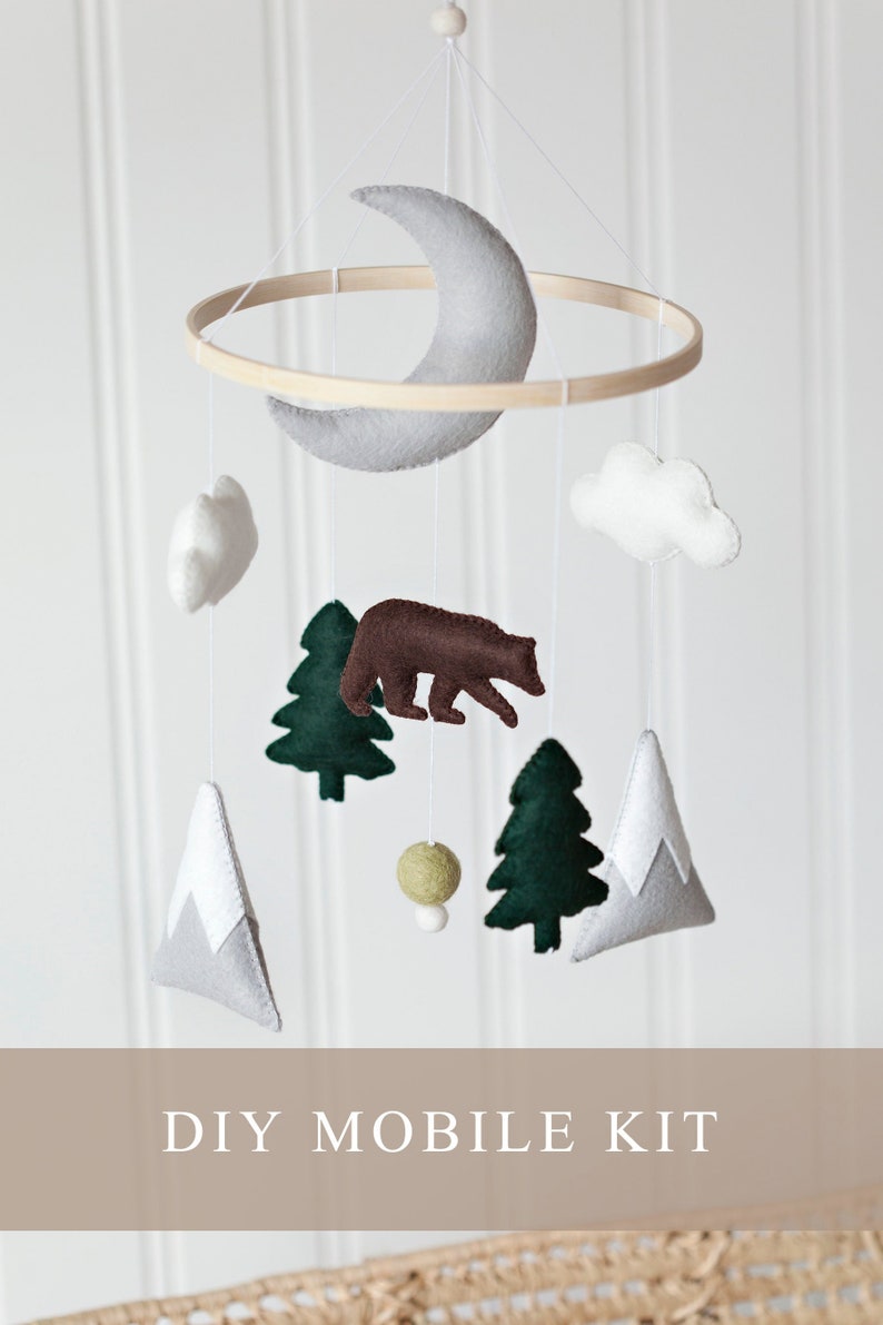 DIY Mobile Kit Create Your Own Woodland Mobile Bear and Mountain Decor image 5