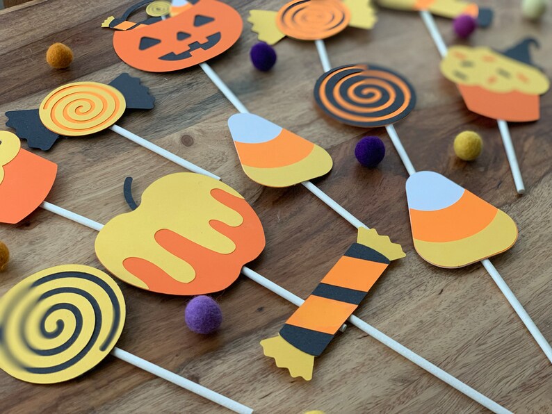 Halloween Candy Cupcake Toppers Etsy