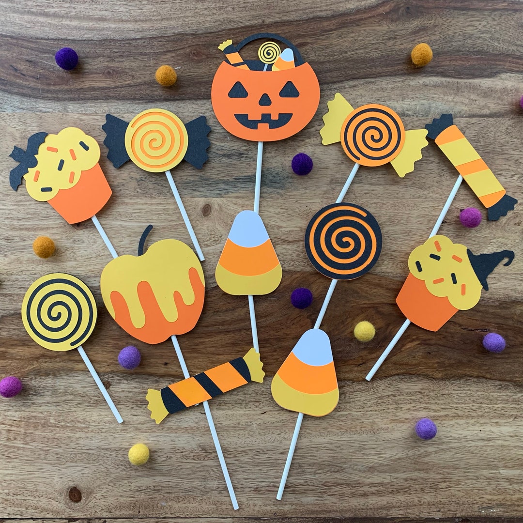 Halloween Candy Cupcake Toppers Etsy