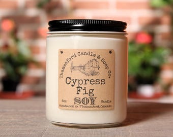 Cypress Fig Scented Candle - Cypress needles, Grecian fig, cedar bark