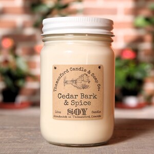 Cedar Bark & Spice Scented Candle - Nature&#39;s empowering cedar bark with subtle notes of spice