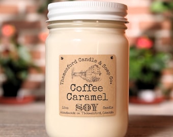 Coffee Caramel Scented Candle - Crispy wafer, rich caramel and notes of mocha