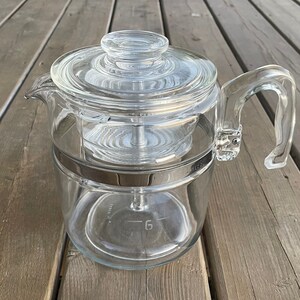 stovetop percolator pyrex coffee pot cup Vintage Pyrex Flameware 7759 B Nine Cup Clear Glass Coffee