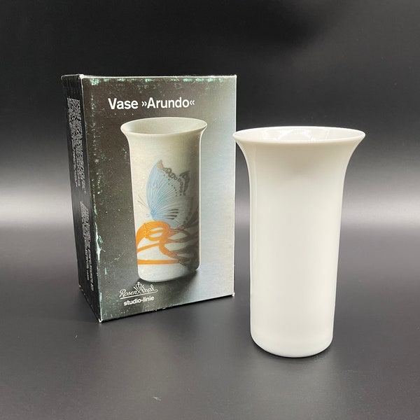 Vintage Rosenthal Studio Linie White Vase Bud Vase Complete In Original Box Made in Germany