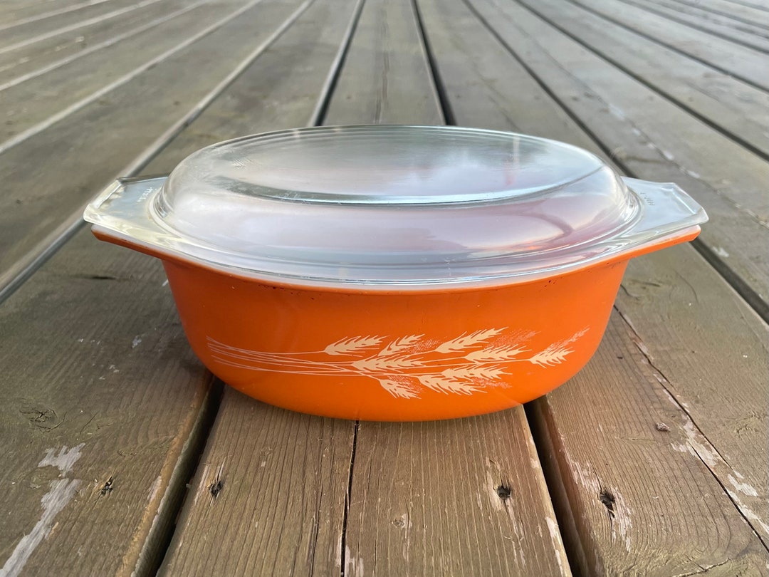 Vintage Pyrex Autumn Harvest Pattern Wheat Design 043 1 and 1/2 Quart ...
