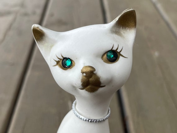 Big Vintage Cat 陶器 eye ビンテージ シャム猫 Eye ねこ Figurine