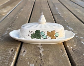 Vintage Vernon Ware by Metlox Vineyard Pattern 1/4 Pound Covered Butter Butter Dish Made in California, USA