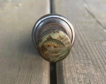 Vintage 1930s Seal-Again Bottle Stopper Co. Pro-Tex-It Jumping Salmon Bottle Stopper Rubber Cork Made in USA Retro Barware Bar Accessories