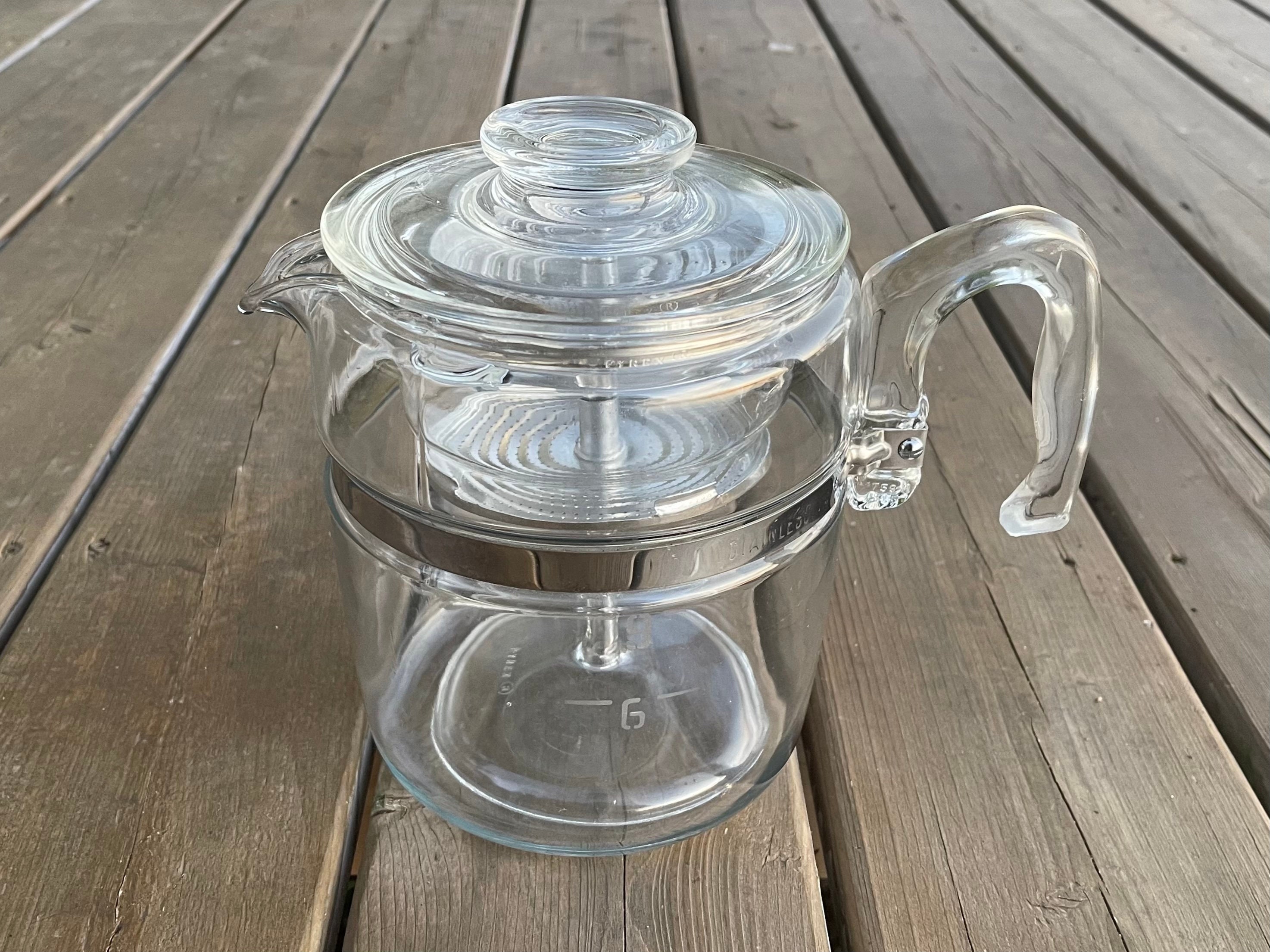  Pyrex 9 Cup Glass Coffee Pot Stovetop Percolator #7759