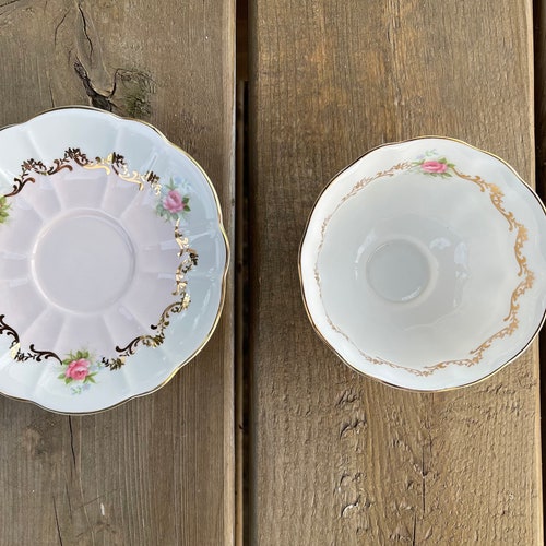 Vintage Royal Albert Invitation Series Pink shops and White Rose Design Wide Mouth Teacup Cup and Saucer Set Made in England