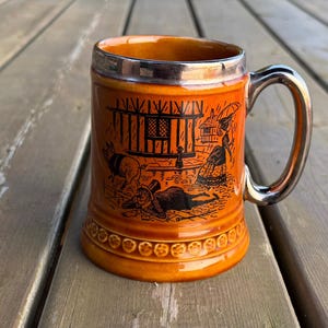 Vintage Lord Nelson Pottery Novelty Drunkard Stein Tankard Mug Made in England Retro Bar Decor
