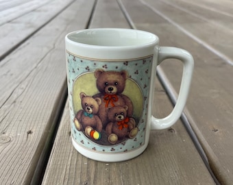 Vintage Otagiri Teddy Bear Trio Coffee Mug Made in Japan Retro Coffee Mug Retro Kitchen