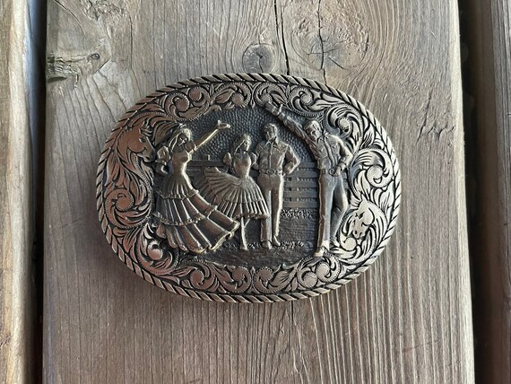Vintage Award Design Medals Solid Brass Square Dancing Belt  display picture 3