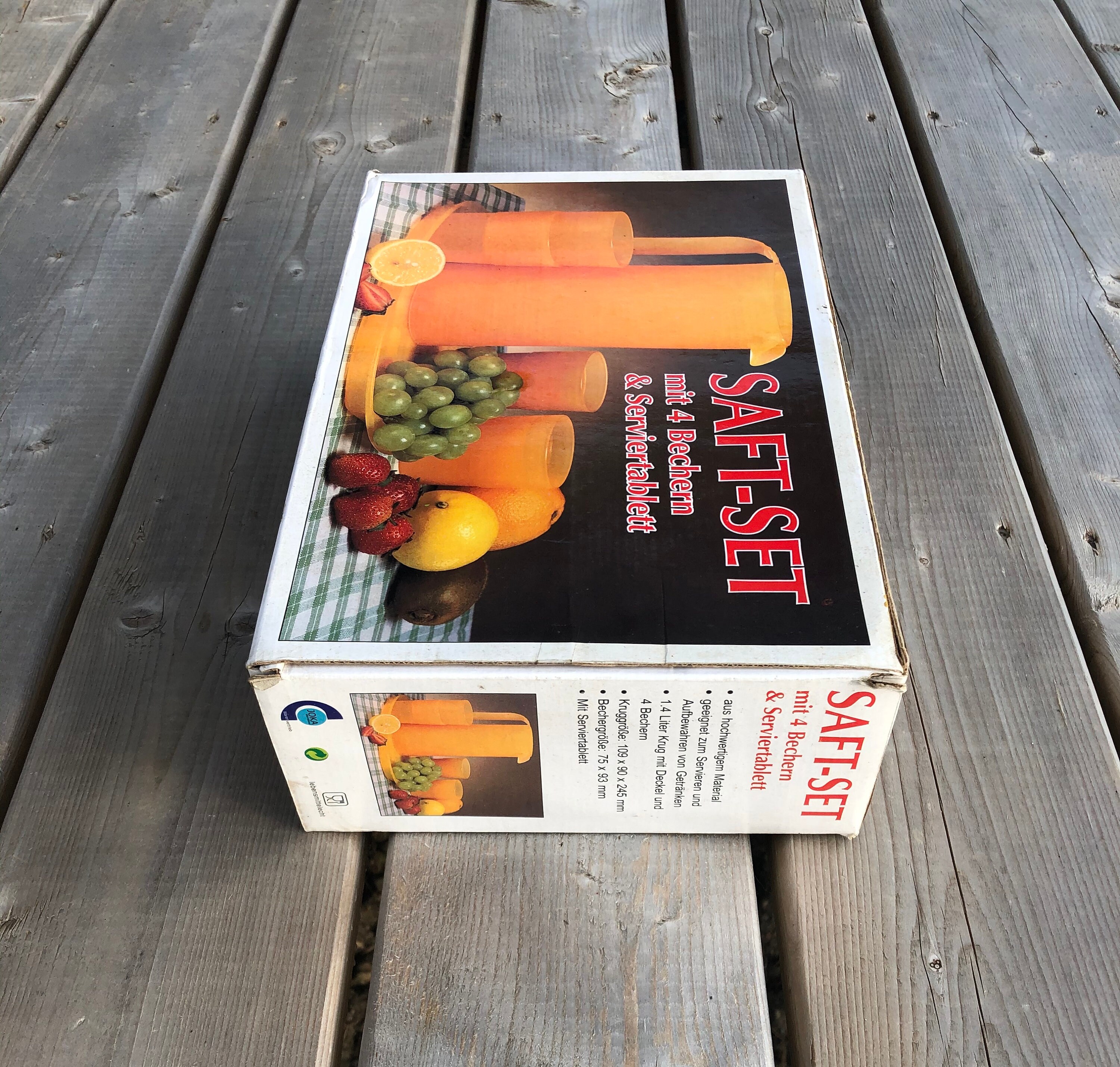 Vintage Orange Plastic German Juice Set With 4 Drinking Etsy