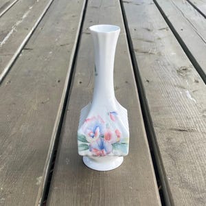 Vintage Aynsley Little Sweetheart Pattern Pastel Floral Design Fine Bone China 7 Inch Bud Vase Made in England